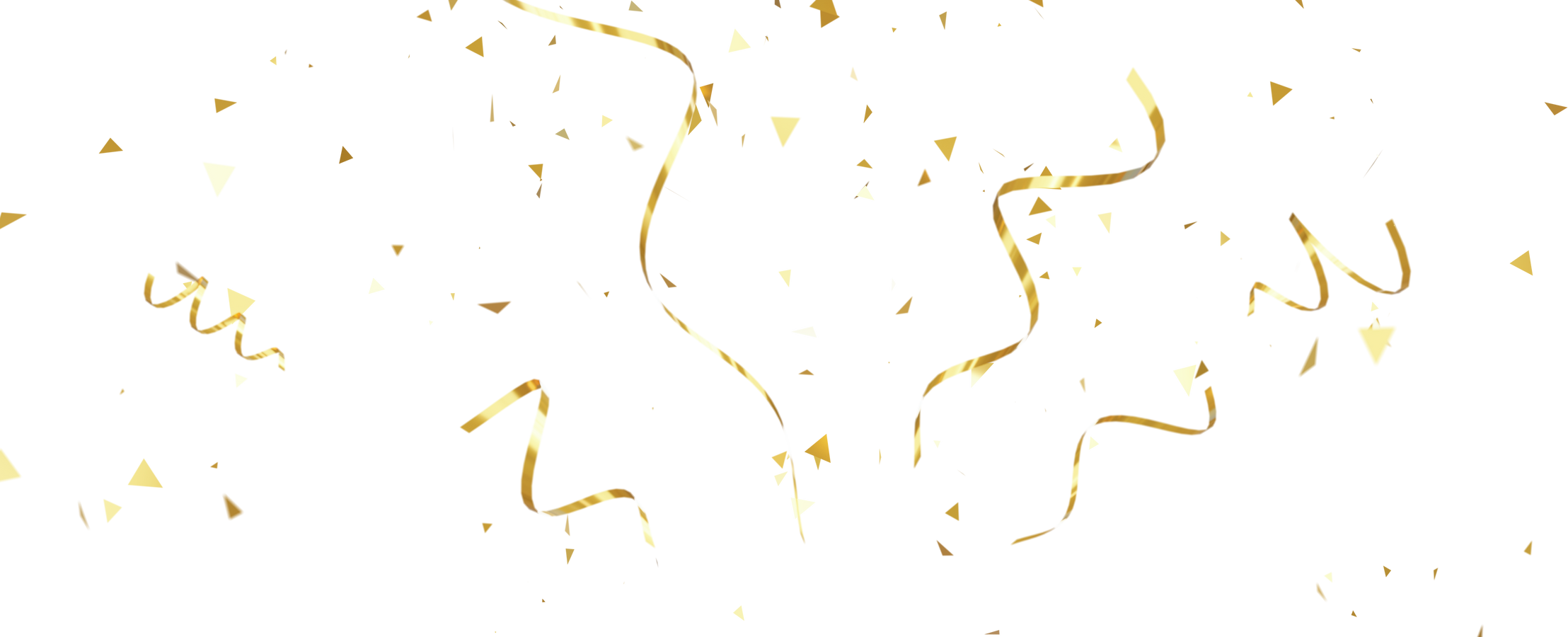 Golden confetti floating.